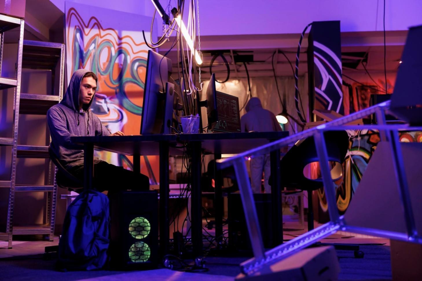 Students working on machine learning projects in classroom setting